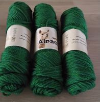 Wolle 100% Alpaka grün 3x75g Knäuel neu