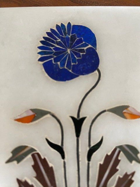 Alle Dekorationen: Schmuckdose Marmor mit Kornblume Inlay – Gebraucht aus Edlibach von Arnoldotto 1