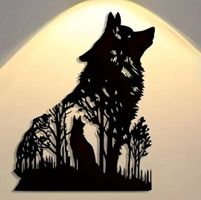 Metall Wandkunst Wolf (30 cm)
