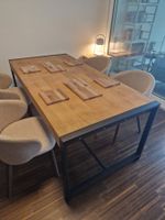 Massiver Esstisch Mangoholz Stahl modern