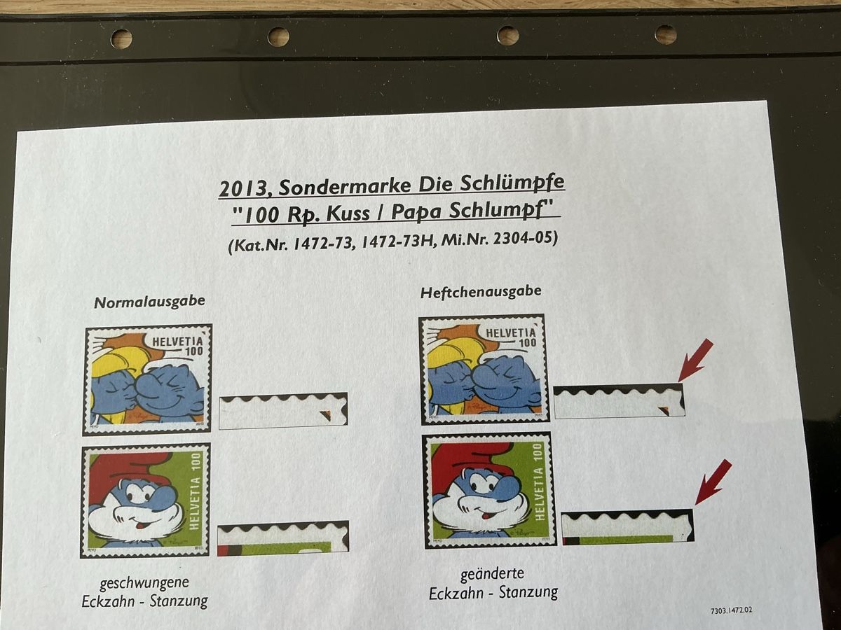 Tutti i francobolli: Schweizer Briefmarken Schlumpf-Satz komplett, Abart – Usato da Hedingen venduto da Juniswiss 1
