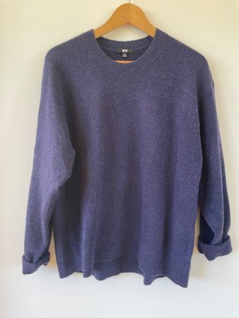 Bequemer Uniqlo Pullover / Strickpullover Blau-Meliert Gr. M