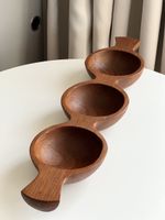 Vintage-Serviertablett aus Teakholz 