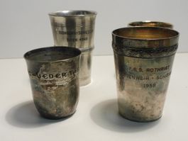 Becher 4 alte Becher Pokale Sammler Becher  müssen gereinigt