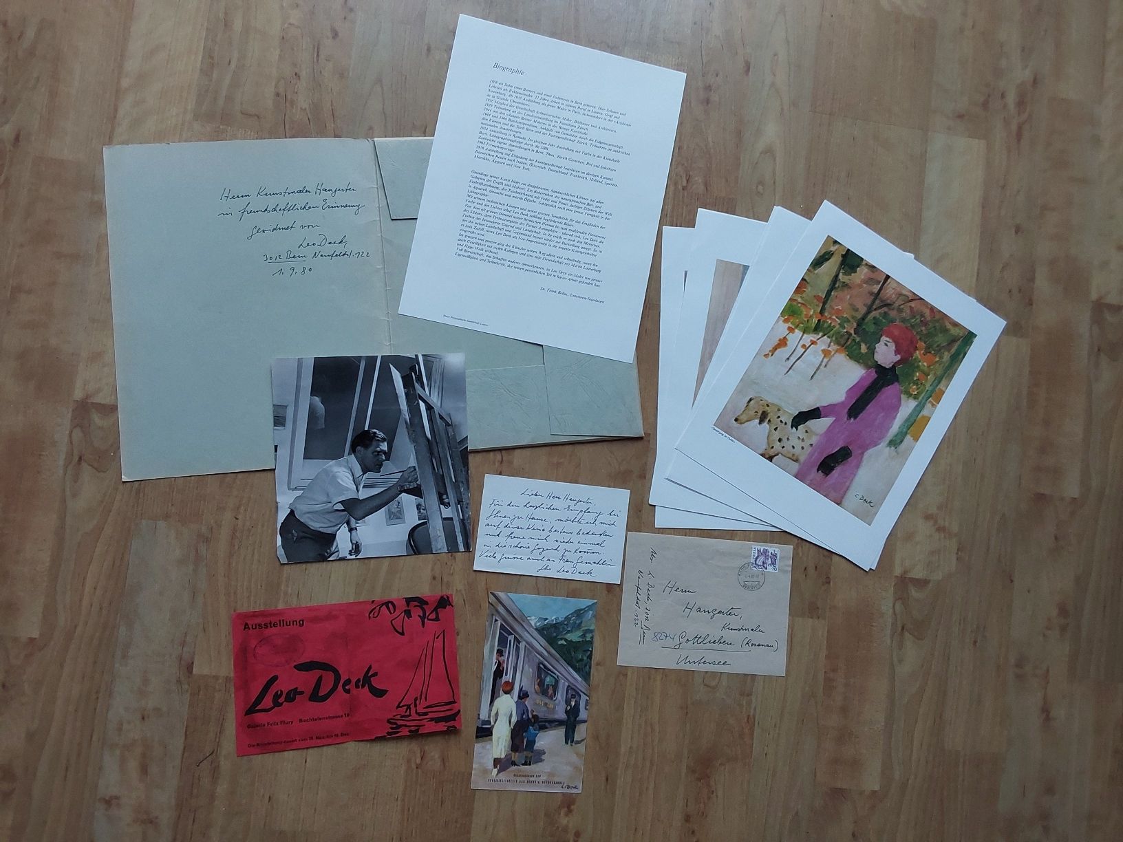 Foto & Immagini:  Leo Deck: Bilder, Briefe, Einladung Vernissage. – Usato da Steinach venduto da Chilli1957