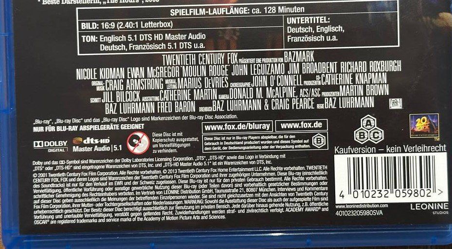 Tutti i DVDs: Moulin Rouge, Blu-Ray, Top Zustand – Usato da Beringen venduto da Mantafisch1 2