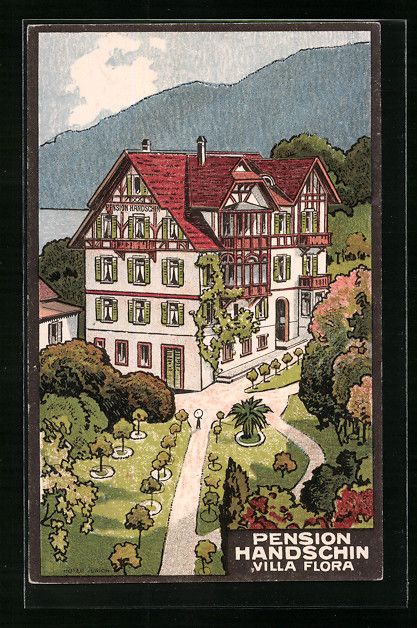 Ansichtskarten: Vitznau, Pension Handschin Villa Flora – Gebraucht aus Berlin von bartko-reher