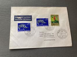 Umschlag Fürstentum Liechtenstein Luftpost 1971 guter Zus...