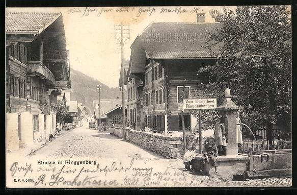 Cartoline postali: AK Ringgenberg, Strassenpartie im Ort – Usato da Berlin venduto da bartko-reher