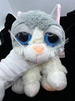 Vintage Plüschtier Katze mit Aufhänger, Glubsch-Augen