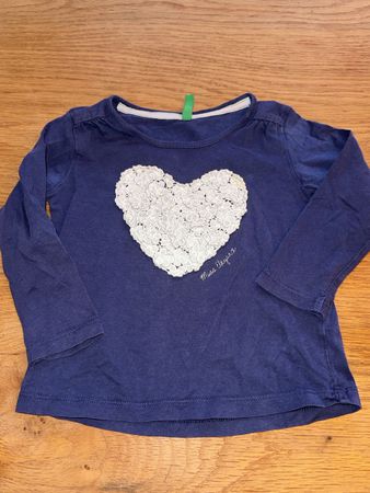 Benetton Langarmshirt Gr. 82 mit Spitze Herz - Top!