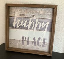Holzbild "This is our happy place" - Vintage Look