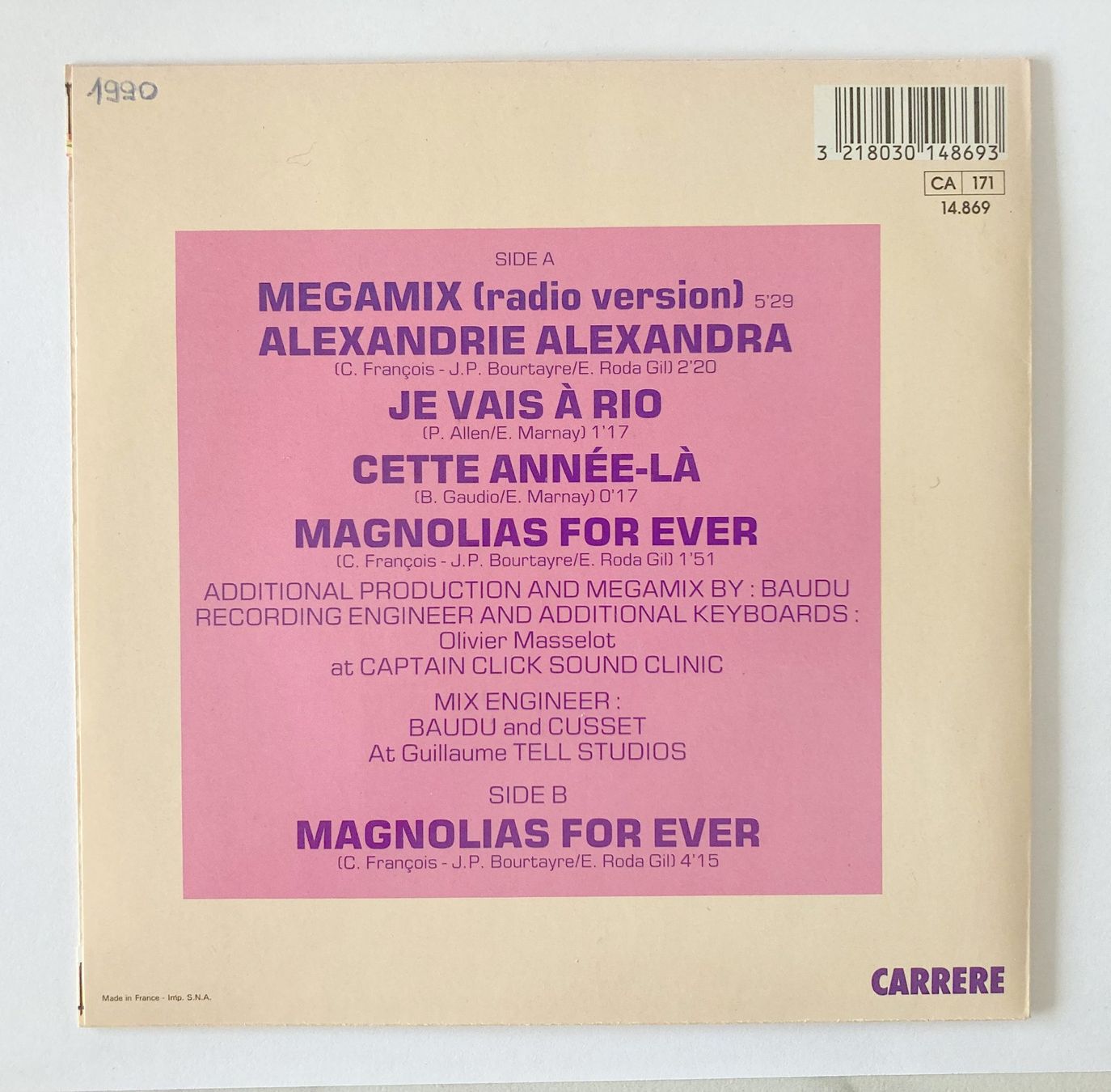 Dischi in vinile: CLAUDE FRANCOIS - MEGAMIX – Usato da Bottens venduto da hotter-than-hell 1