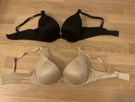 Maidenform BH Gr. 36C beige und schwarz Büstenhalter