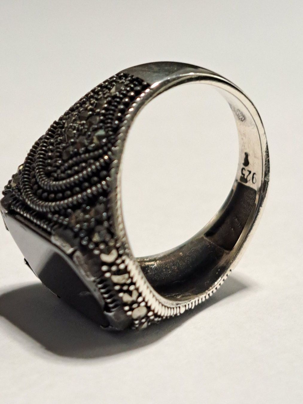 Ringe: 0033 - Bague en argent, Onyx, taille 59 – Neu und originalverpackt aus Neuchâtel von NIDAVELIR 3