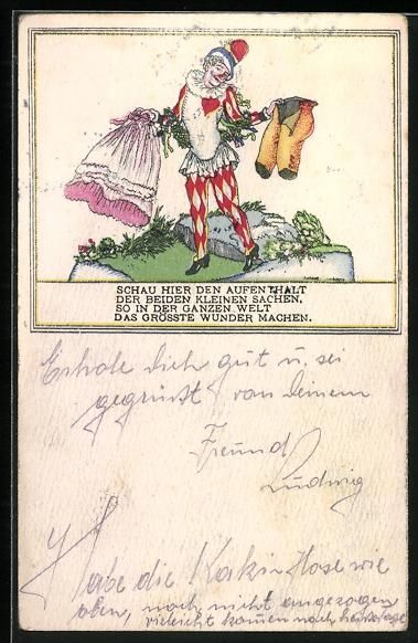 Cartoline postali: Robert Philippi: Clown mit Hose und Rock – Usato da Berlin venduto da bartko-reher