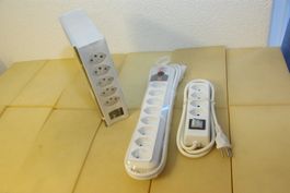 3x Steckdosenleisten ver. Grössen, weiss