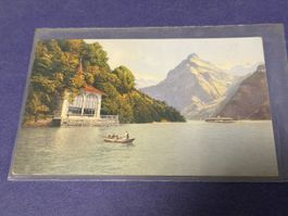 Vintage Swiss Postcard - Lake Lucerne Scene, 1934 Rare
