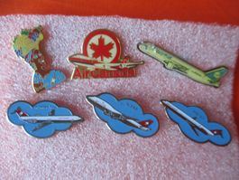 6 x Pin Aviatik, Fluggesellschaft Balair, Swissair und ander