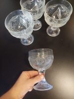Lot de 4 coupes à dessert vintage en verre, parfait état