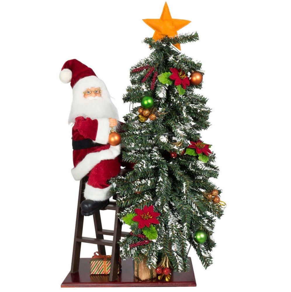 Alle Dekorationen: Santa Nikolaus mit Baum 80cm mit LED Lichtern – Neu und originalverpackt aus Basel von Seifehuesli