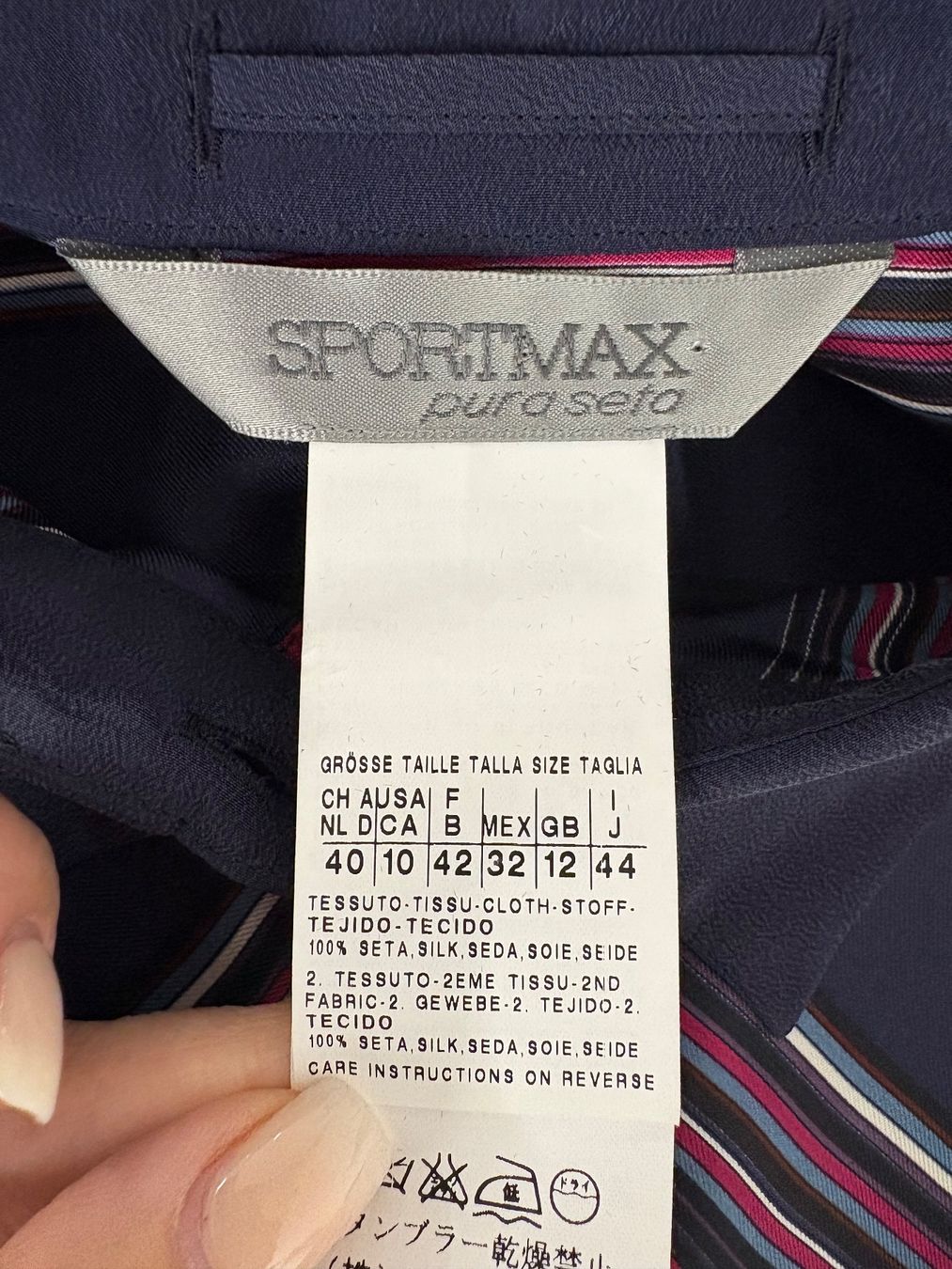 Sportmax Blusen: Sportmax Bluse Gr. 40 Seide blau gestreift – Neu (gemäss Beschreibung) aus Regensdorf von secondchancefashion 5