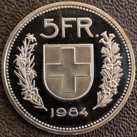 5 Franken 1984 stgl. / aus Münzsatz