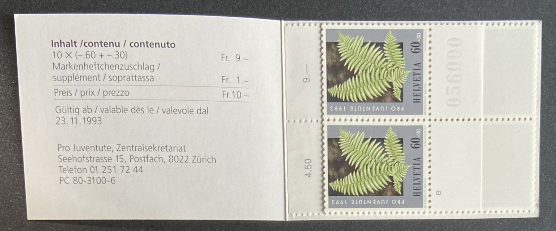 Alle Briefmarken: Pro Juventute-Markenheftchen 1992 / 93 postfrisch – Gebraucht aus Böckten von Hansi36 4