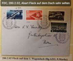 B161) 280.2.02, Abart Fleck auf Wagendach FDC sehr selten