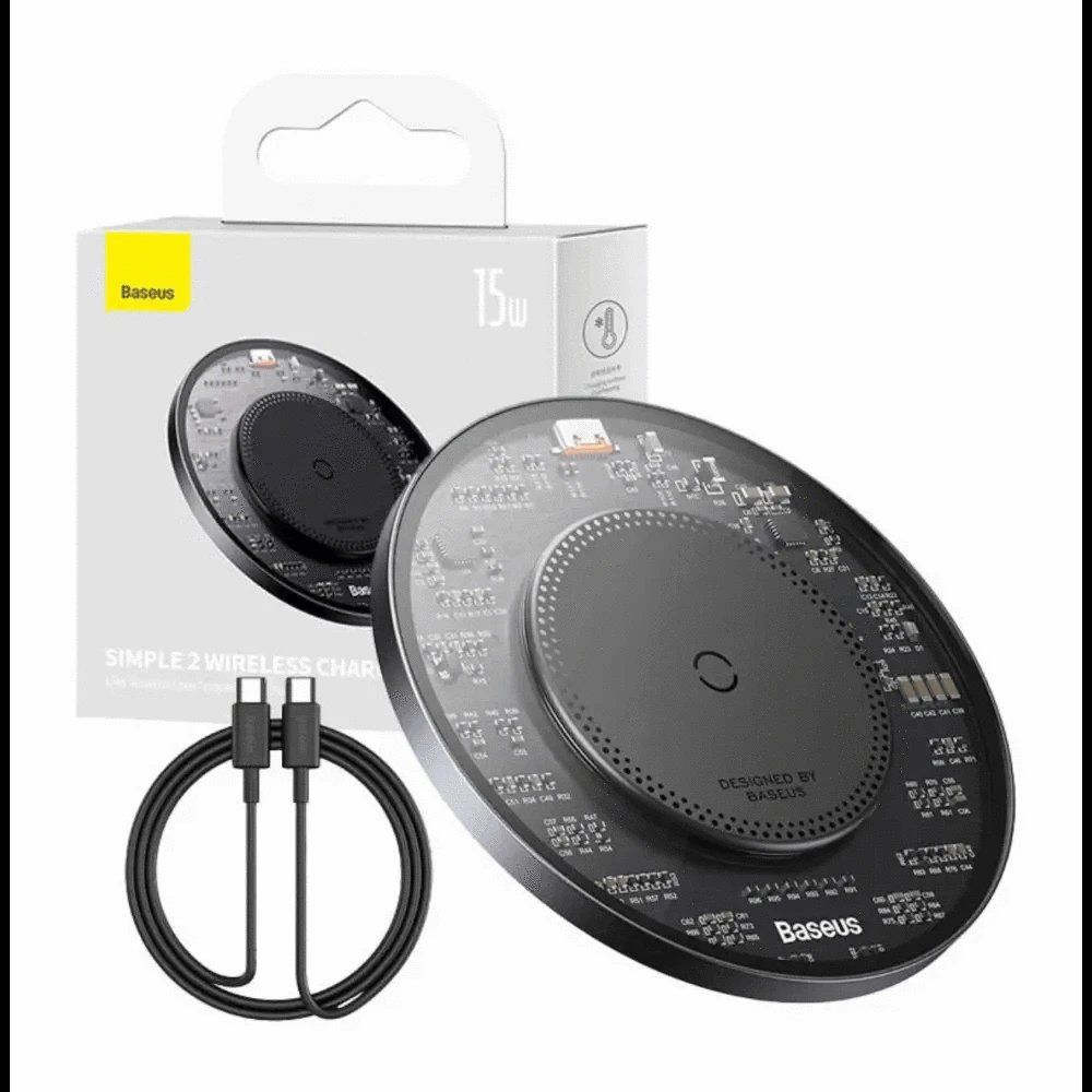 Baseus Ladegeräte: Baseus Simple 2 Wireless Charger 15W with USB-C to USB-C Kab – Neu und originalverpackt aus Thun von 24StoreGmbH