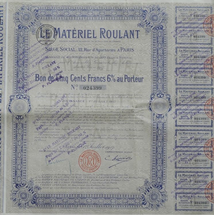 Le Matériel Roulant SA, Paris - 1917 (Gebraucht) in Solothurn für CHF 1 ...