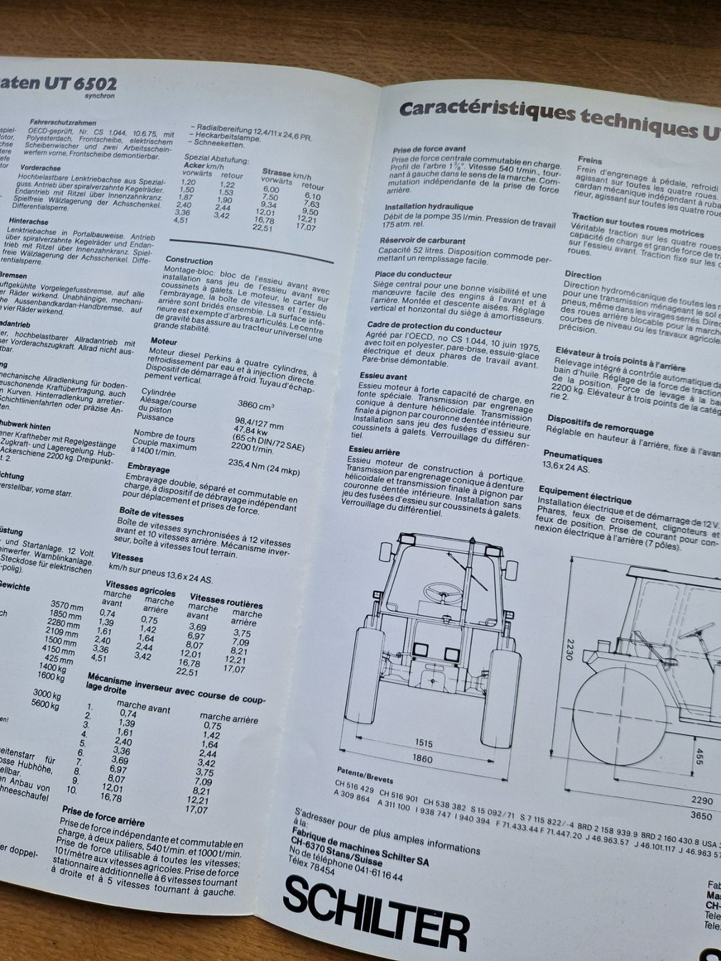 Schilter Trattori: Original Prospekt Schilter Traktor UT6502 – Usato da Dürnten venduto da Bachtel84 1