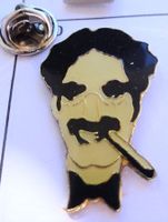 Pin Raucher Kopf schwarz weiss