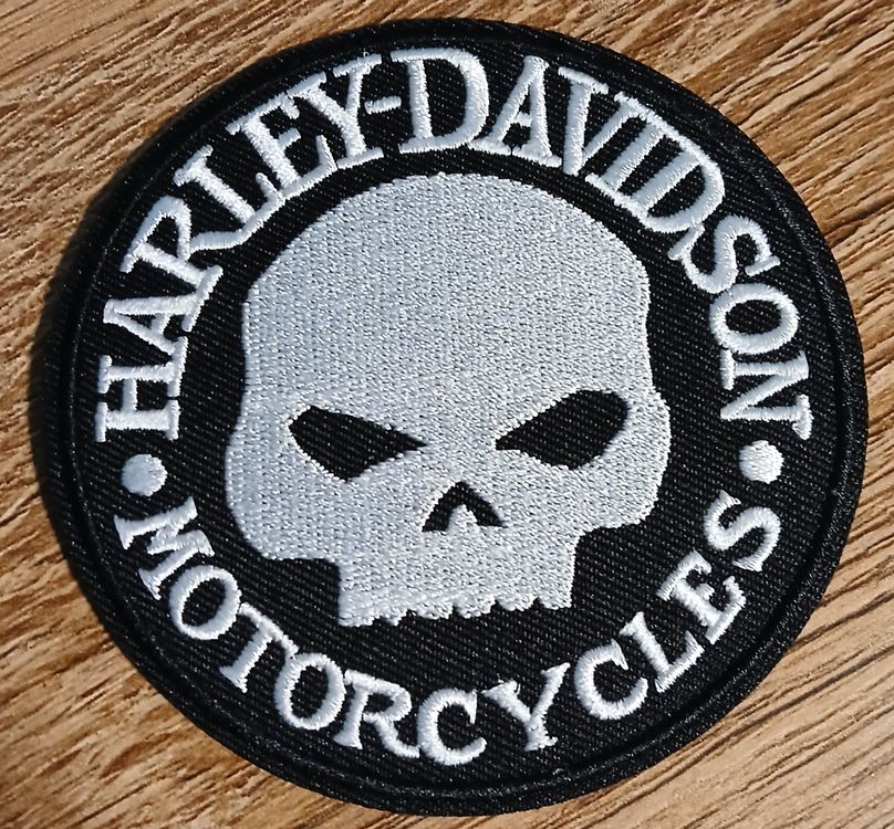 Patch brodé Harley-Davidson, Tête de mort 💀J155 4