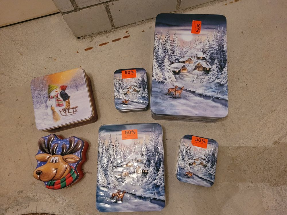 4 Weihnachts-Keksdosen Aus Weißblech | Handtaschen-Design Für Süßigkeiten & Geschenke