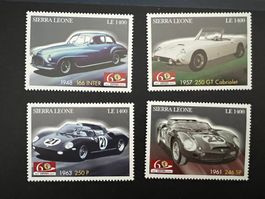 Sierra Leone Cars Stamps 2007 Ferrari 4 Stück ** Luxus (C95)