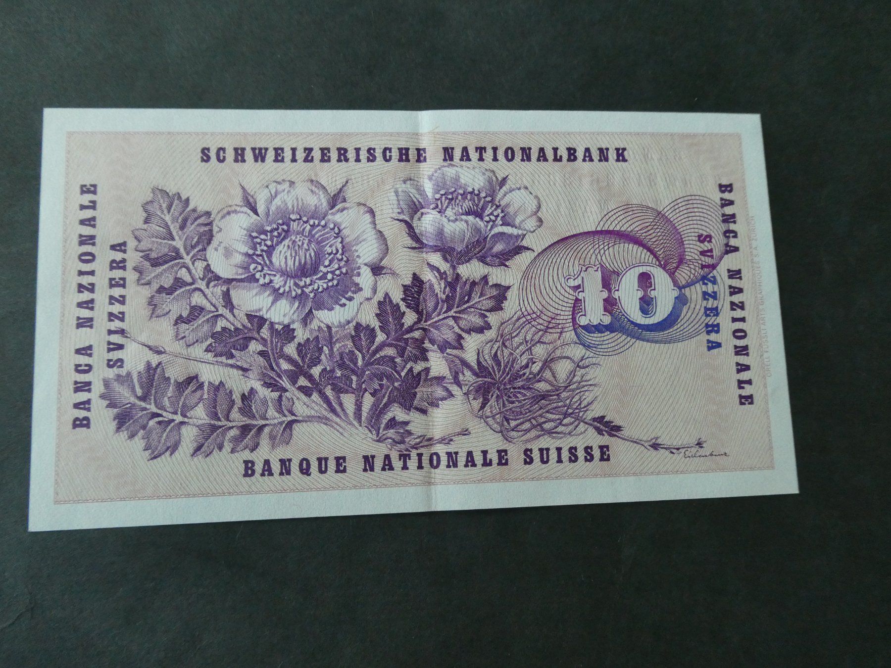 Banknoten: Schweiz 1973, 10 Franken – Gebraucht aus Hinterforst von Rohusri 1