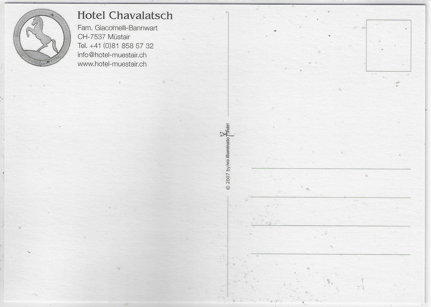 Cartoline postali: Hotel Chavalatsch - Müstair GR – Usato da Ettingen venduto da Kartenplanet 1