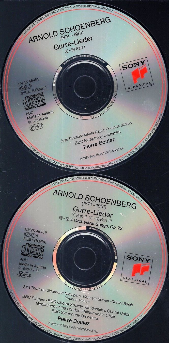 CD: Boulez SCHOENBERG GURRE LIEDER BBC Symphony Orchestra 2CDBox – Usato da Kandergrund venduto da Sososo 5