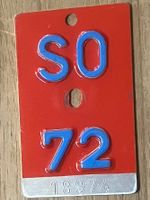 SO 72 - VELONUMMER - FAHRRADSCHILD - PLAQUE DE VELO - SO 72
