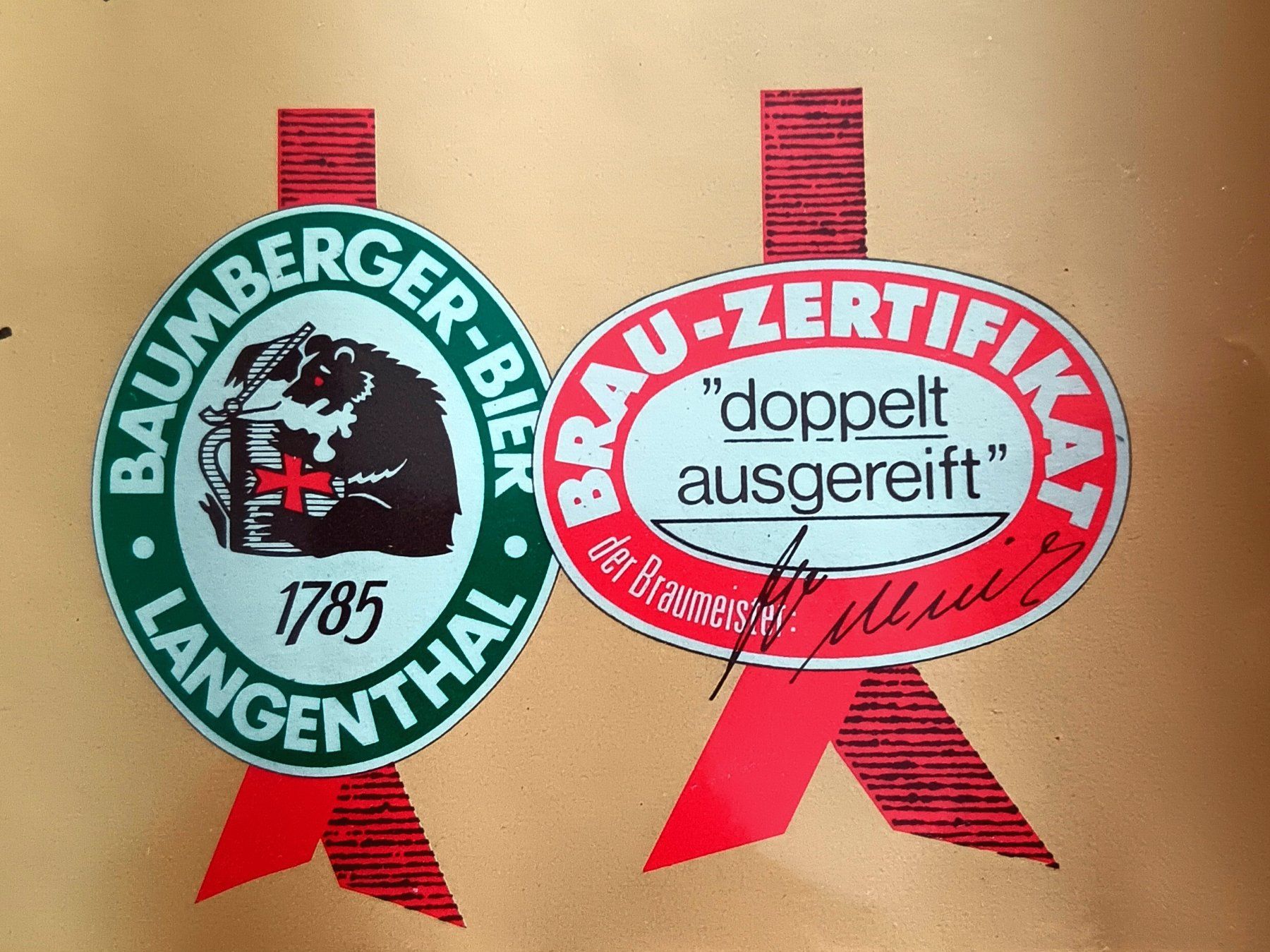 Sottobicchieri: 25 x Tischset Bier Brauerei Baumberger Langenthal – Usato da Lichtensteig venduto da B-B-Bier 2