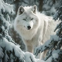 Diamond Painting weisser Wolf 40x40 cm