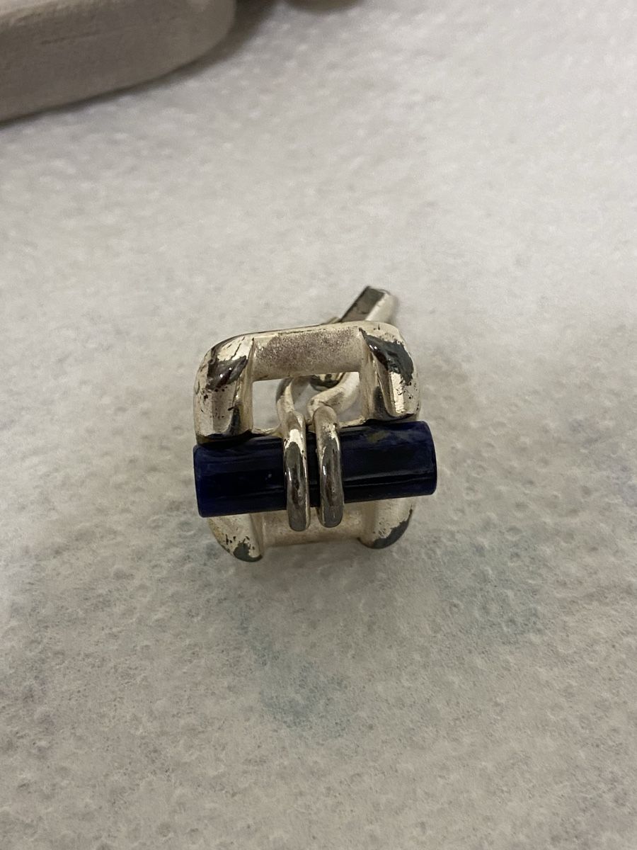 Gemelli: Jacques Fath Paris Manschettenknöpfe 835Silber/Lapislazuli – Usato da Dietikon venduto da brocki-eyra 1
