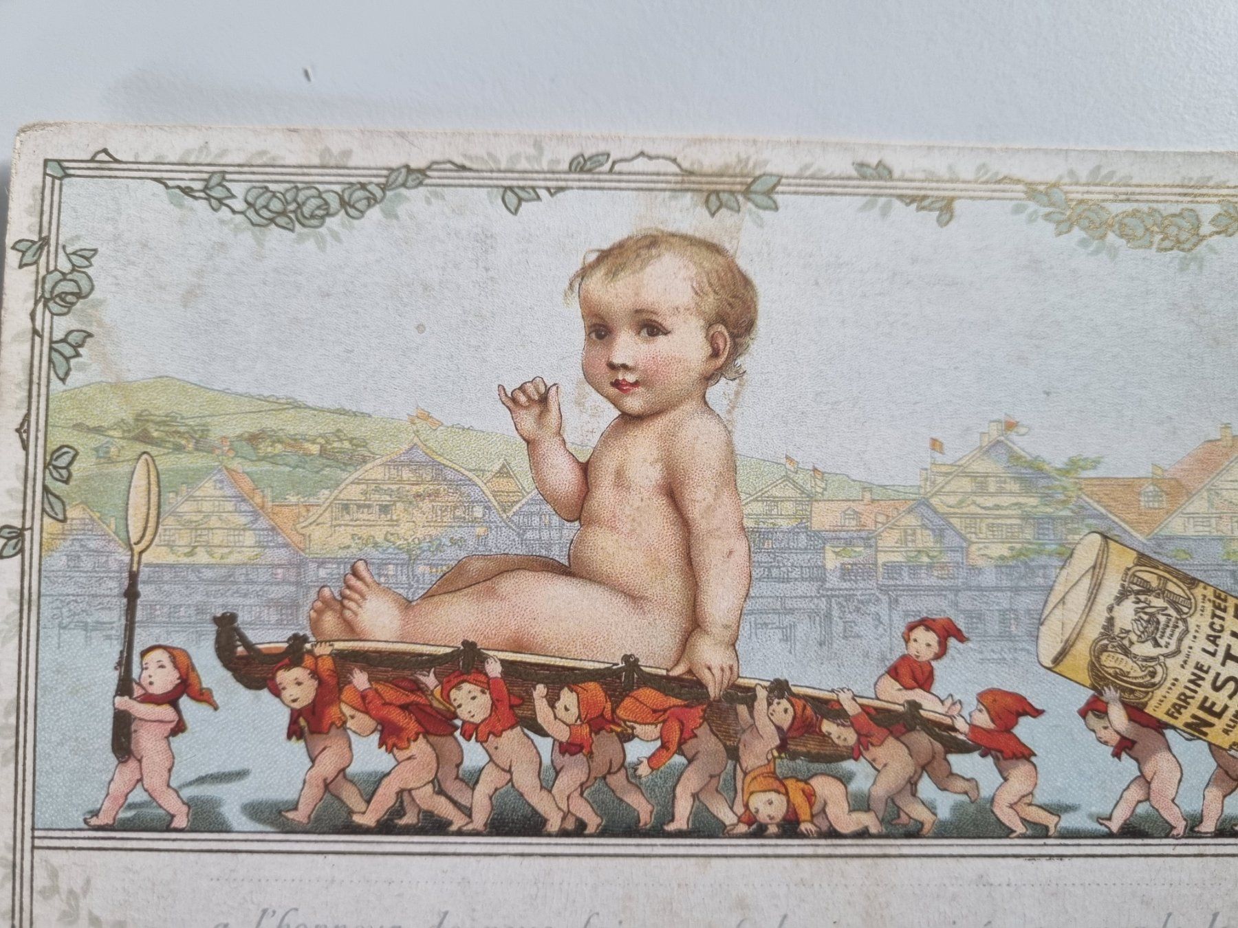 Ansichtskarten: Carte postale ancienne Nestlé, Farine Lactée rare vers 1900 – Gebraucht aus Echandens von Dicot 1