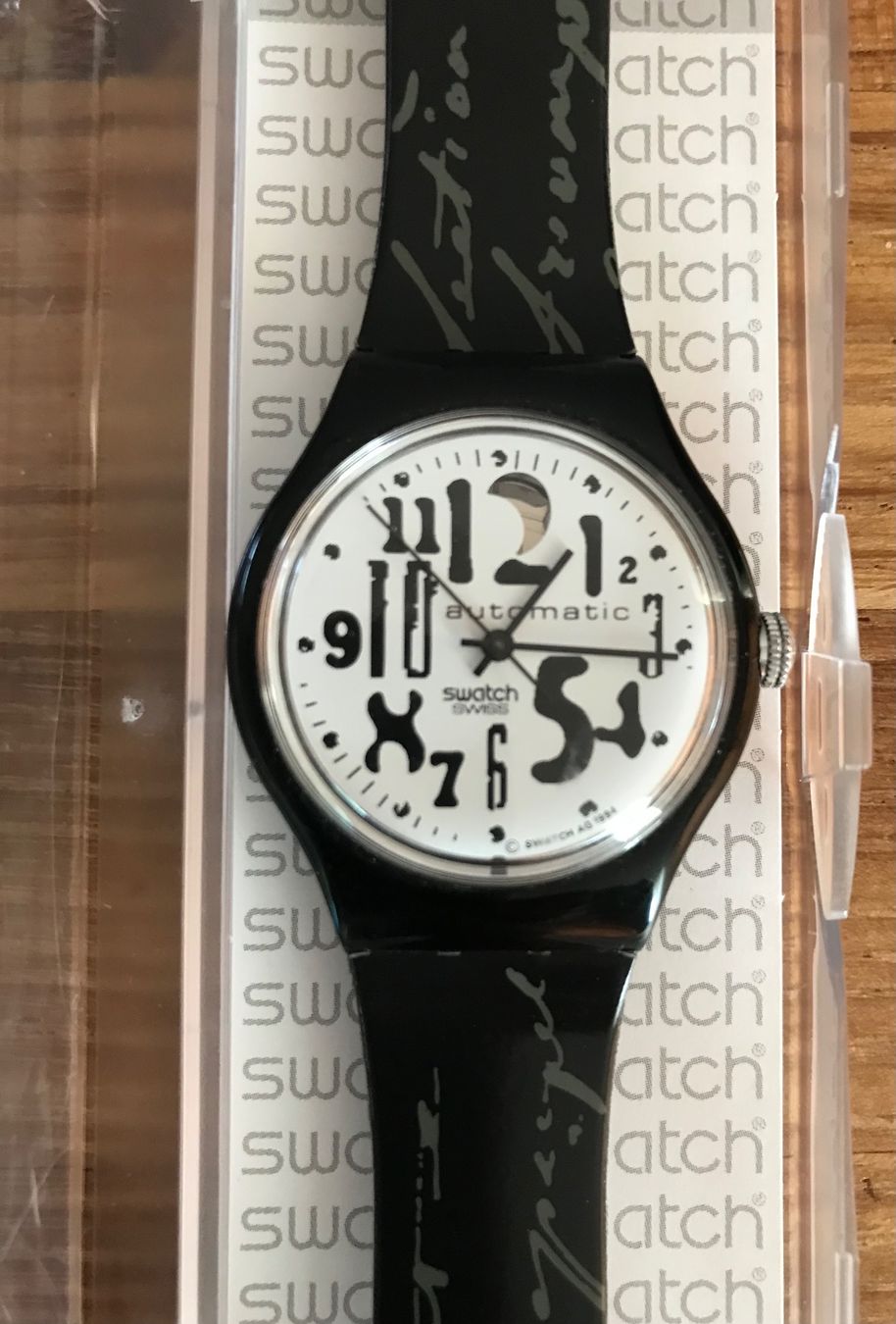 Swatch Orologi: SWATCH Automatic Uhr Blackboard SAB103 – Nuovo (secondo la descrizione) da Ossingen venduto da Orelius