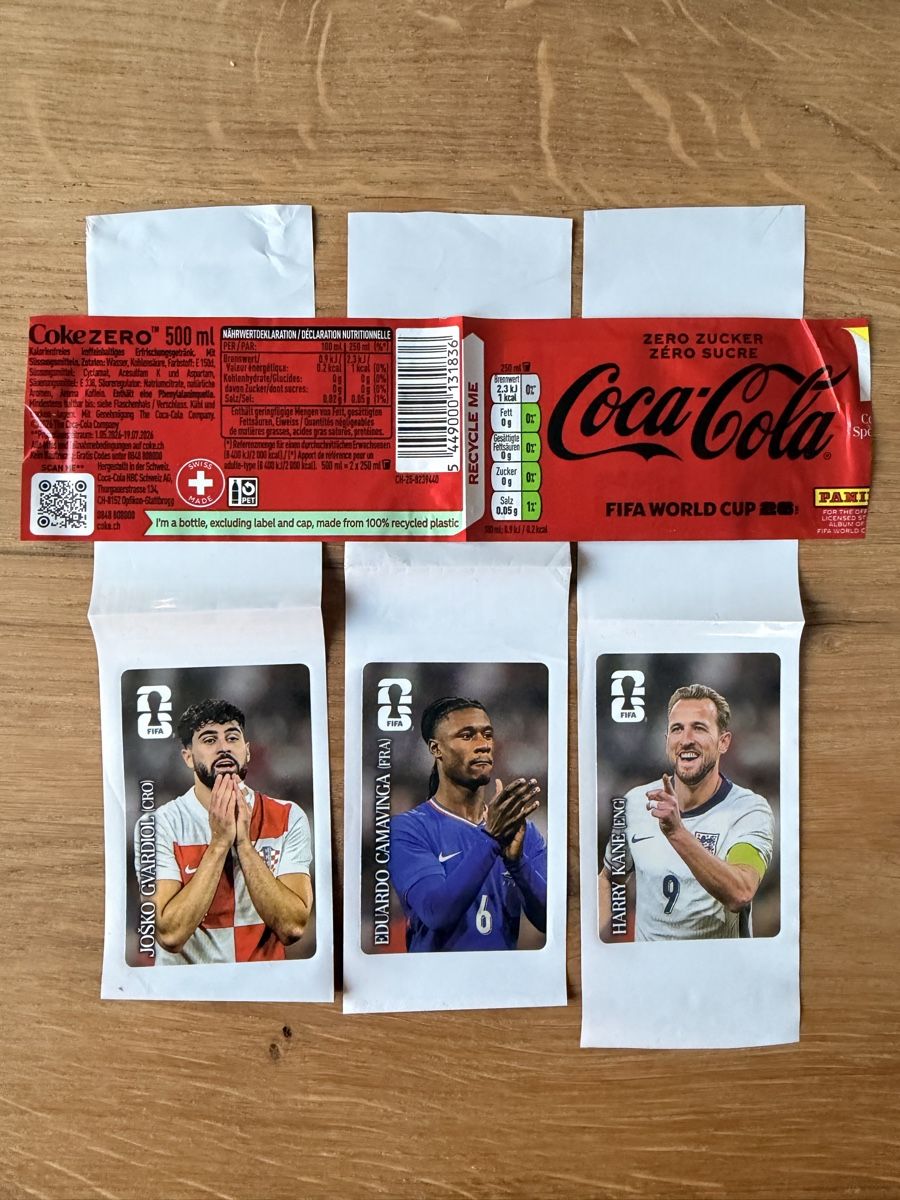 Panini Carte collezionabili: FIFA World Cup Panini Sticker, 3 Stück, Coca-Cola Zero Serie – Nuovo (secondo la descrizione) da Wila venduto da sirisum