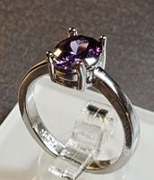 Eleganter Ring mit Amethyst, 925 versilbert, Gr. 8
