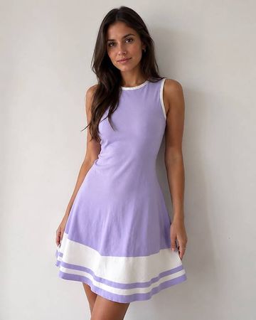 Kleid lila weiss Grösse 34