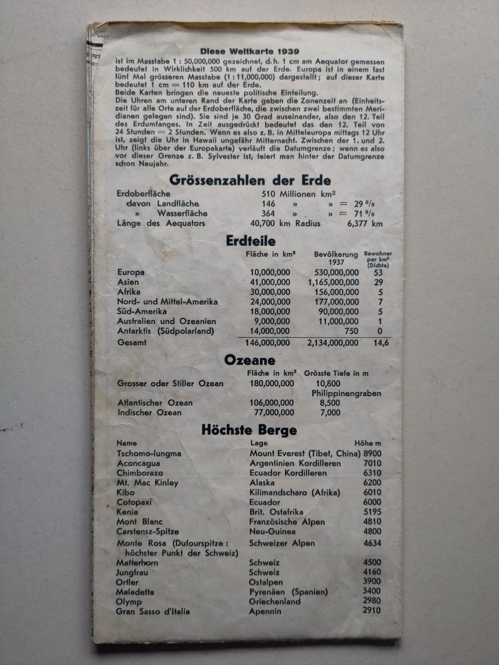 Cartine & Atlanti: Weltkarte 1939 – Usato da Balsthal venduto da oli74 1