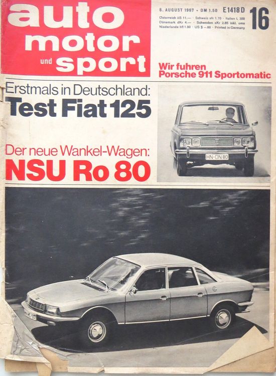Zeitschrift auto motor und sport von 1967 ! Kaufen auf Ricardo